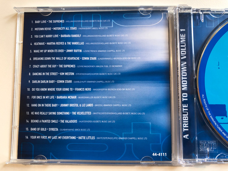 Various - A Tribute To Motown Volume 1 (by former stars)  Cedar CD Audio (505501590417)