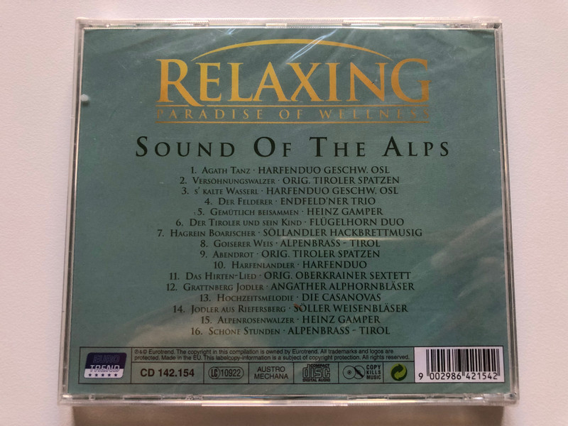 RELAXING PARADISE OF WELLNES - SOUND OF THE ALPS  Eurotrend CD Audio (9002986421542)