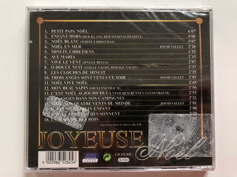 Joyeuse Noël - Tino Rossi / Petit Papa Noël, Noël En Mer, Il Est Ne Le Divin Enfant, Minuit,Chretiens, O Douce Nuit, Noël Blanc, Vive Le Vent / Eurotrend Audio CD / CD 152.845