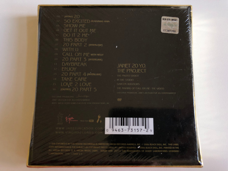 Janet – 20 Y.O. / Special Edition CD/DVD, Features All New Music Including: Janet's Duet With Nelly ''Call On Me'' & ''So Excited'' Featuring Khia / Production By Jermaine Dupri & Jimmy Jam & Terry Lewis / Virgin Audio CD + DVD 2006 / 0946 3 73157 2 9