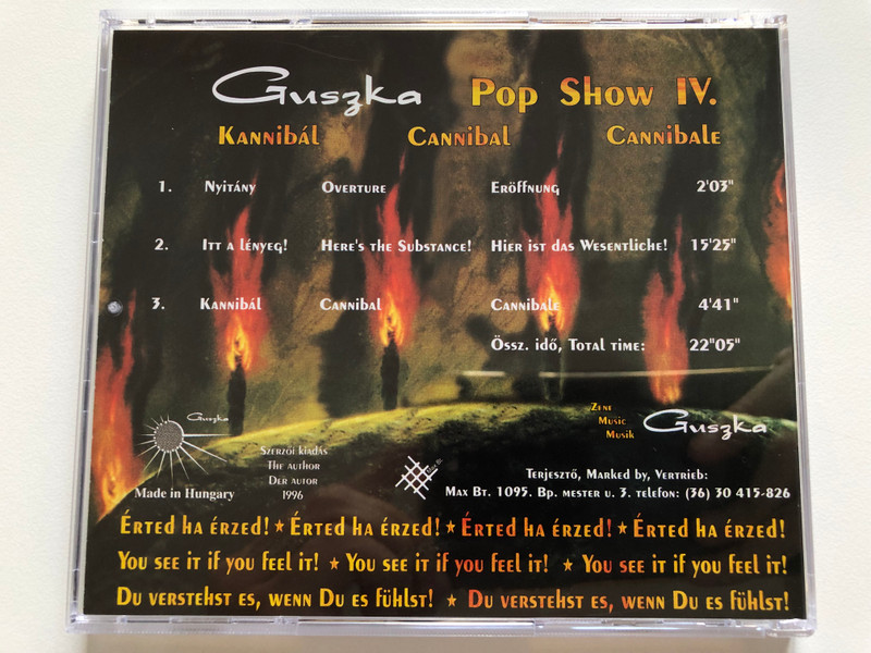 Guszka - Erted ha erzed! = You see it if you feel it! = Du verstehst es, wenn Du es fuklst! / Audio CD 1996 / 0013