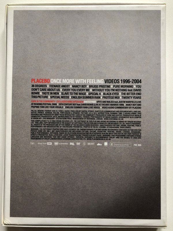 Placebo – Once More With Feeling: Videos 1996-2004 / Elevator Music DVD Video 2004 / DVDFLOOR23