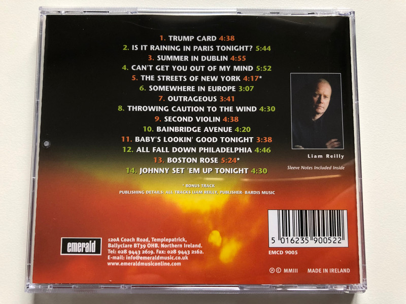 Greatest Hits Of Bagatelle Sung By Liam Reilly / Including: Trump Card, Summer In Dublin, Second Violin, Plus 2 Bonus Tracks and many more... / Emerald Audio CD / EMCD 9005