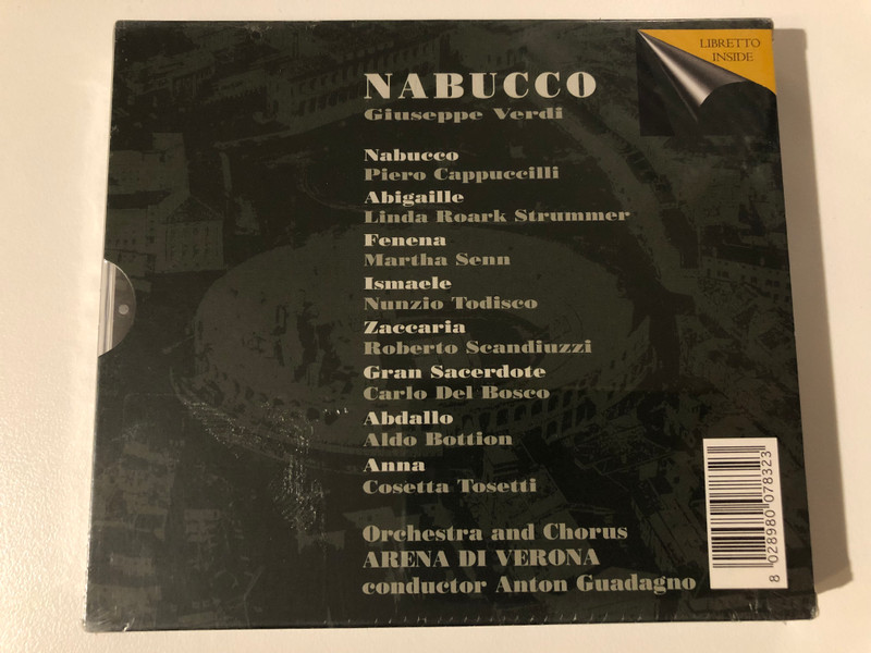 Nabucco - Giuseppe Verdi / Complete Opera - 2 CD / Orchestra And Chorus Arena Di Verona, P. Cappuccilli, L. Roark-Strummer, M. Senn, N. Todisco, R. Scandiuzzi, cond. Anton Guadagno / Azzurra Music 2x Audio CD / GI124/2