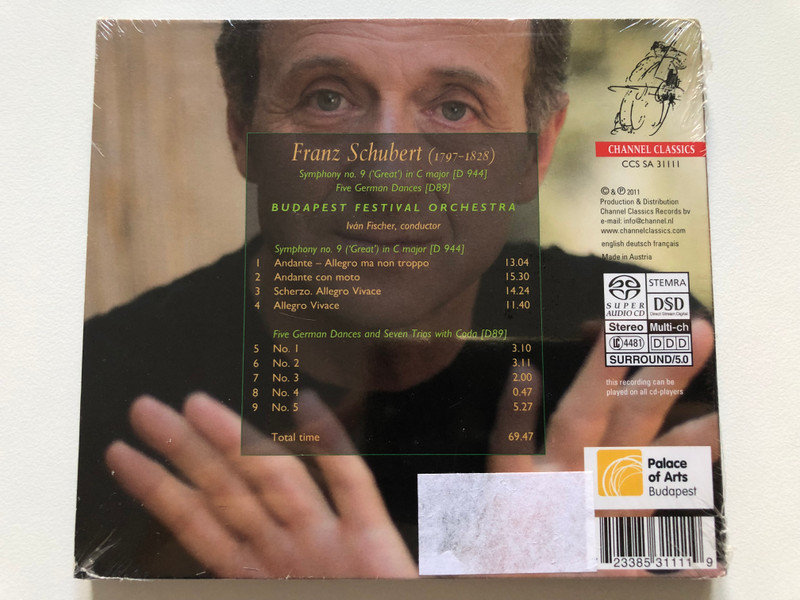 Franz Schubert Budapest Festival Orchestra  Channel Classics Records Audio CD 2011