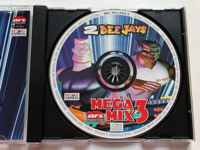 2 Dee Jays – Megamix 3 / Zhi-Vago, DJ Bobo, Technotronic, 2 Unlimited, 2 Brothers On The 4th Floor, CB Milton, Twenty 4 Seven, Right Said Fred / Non Stop Dance Hits / Record Express Audio CD 1996 / REC 931.694-2