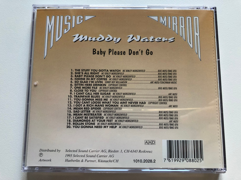 Muddy Waters Baby Please Don't Go / Artwork Audio CD 1993