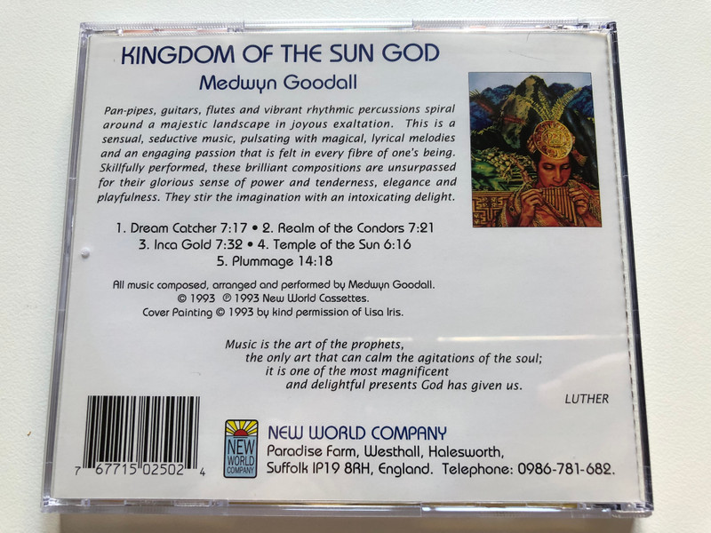 Medwyn Goodall – Kingdom Of The Sun God  New World Music, New World Company Audio CD 1993