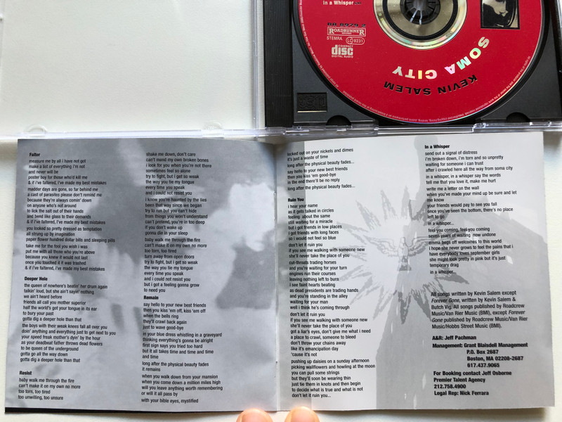 Kevin Salem – Soma City  Roadrunner Records Audio CD 1995