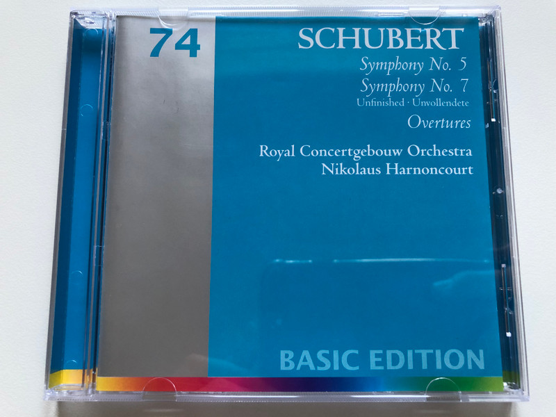 Schubert - Symphony No. 5, Symphony No. 7, Overtures / Royal Concertgebouw Orchestra, Nikolaus Harnoncourt / Basic Edition - 74 / TELDEC Audio CD 2001 / 8573-89351-2