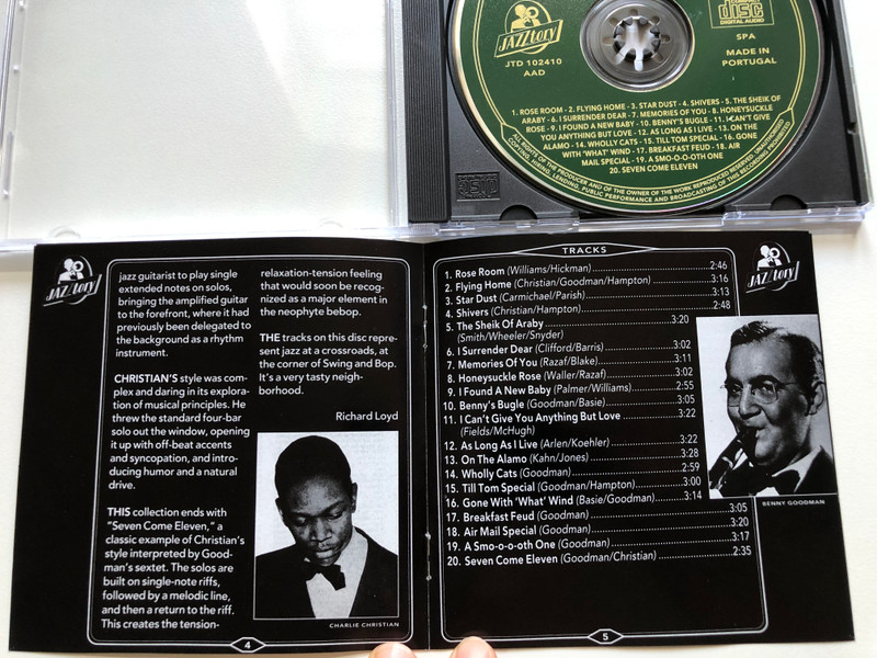 Benny Goodman & Charlie Christian – Flying Home / Honeysuckle Rose, I Surrender Dear, Air Mail Special, Till Tom Special, A Smo-O-O-Oth One, I Found A New Baby, and many others / Jazzterdays Audio CD 1994 / JTD 102410