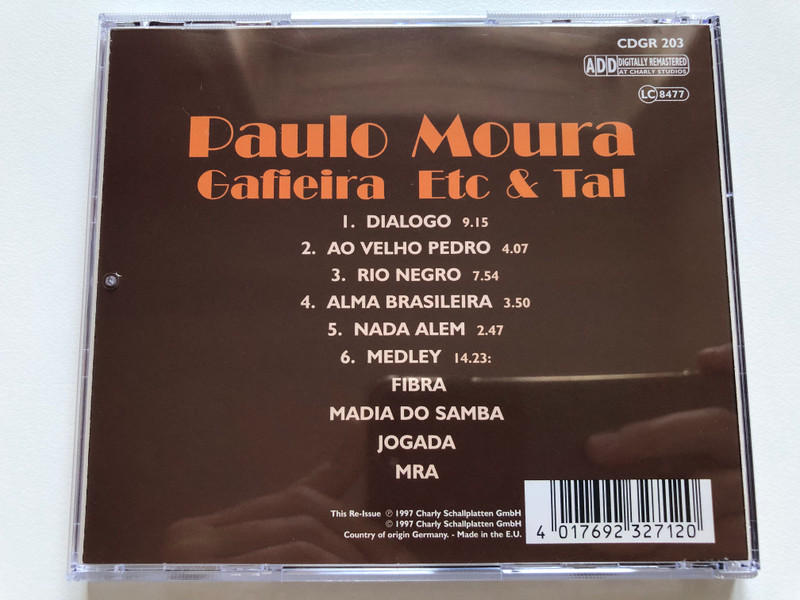 Paulo Moura – Gafieira Etc & Tal / Charly Records Audio CD 1997 / CDGR 203