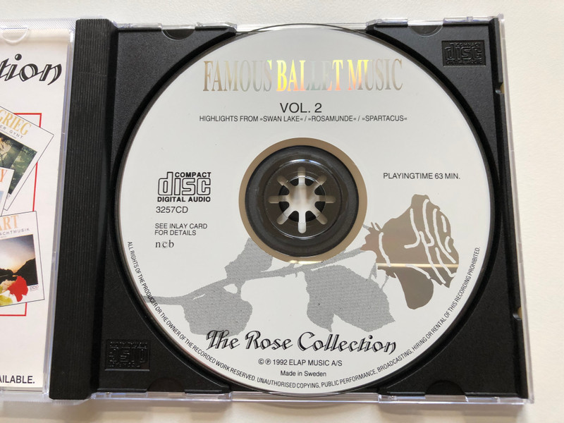 Famous Ballet Music - Vol. 2 - Highlights From ''Swan Lake'', ''Rosamunde'', ''Spartacus'' / Playingtime 63 min. / Elap Music Audio CD 1992 / 3257CD