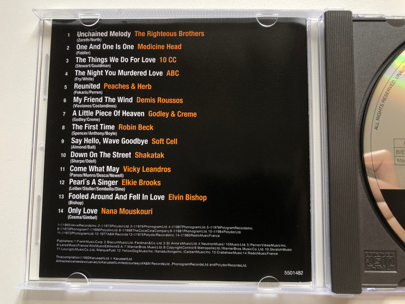 That Loving Feeling - I Love Music / Robin Beck, Shakatak, Righteous Brothers, Soft Cell, Medicine Head ... / Spectrum Music Audio CD 1993 / 5501482