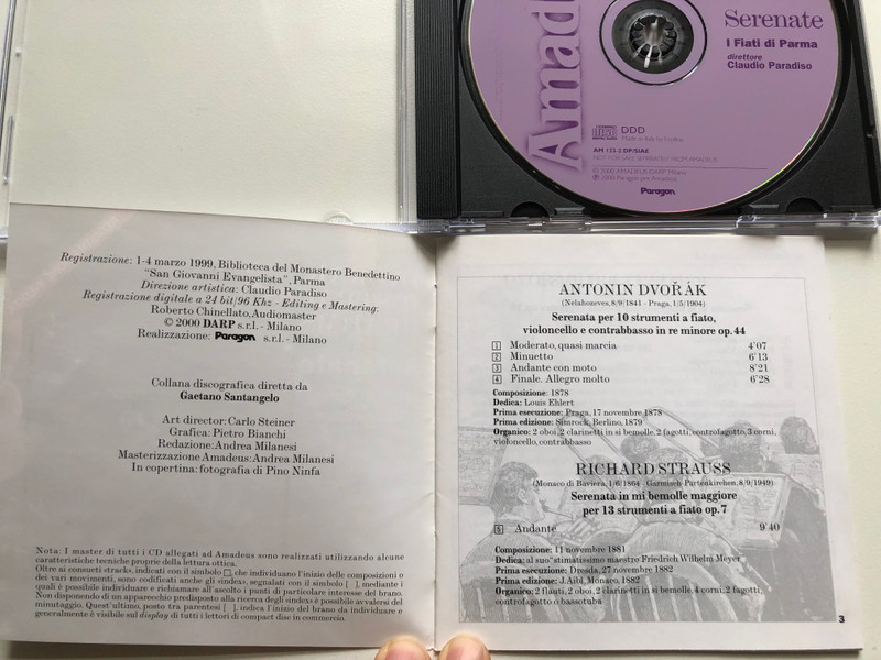 Dvorak R. Strauss Brahms Serenate  Paragon Audio CD 2000
