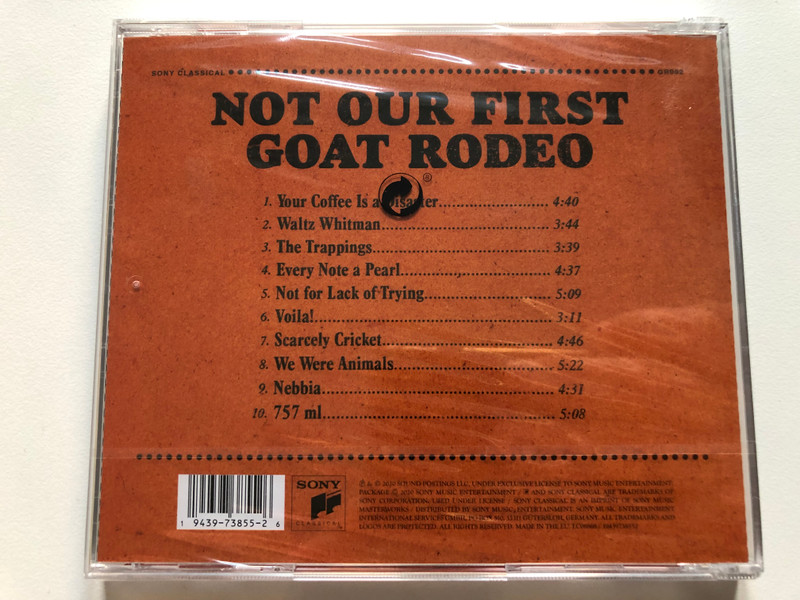 Yo-Yo Ma, Stuart Duncan, Edgar Meyer, Chris Thile – Not Our First Goat Rodeo  Sony Classical CD Audio 2020 (194397385526