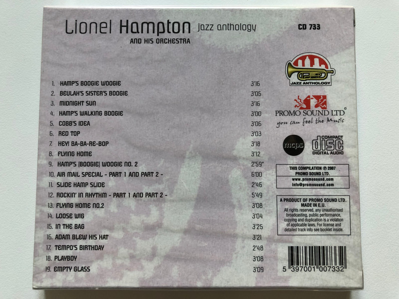 Jazz Anthology - Lionel Hampton & His Orchestra / Promo Sound Ltd. Audio CD 2007 / CD 733