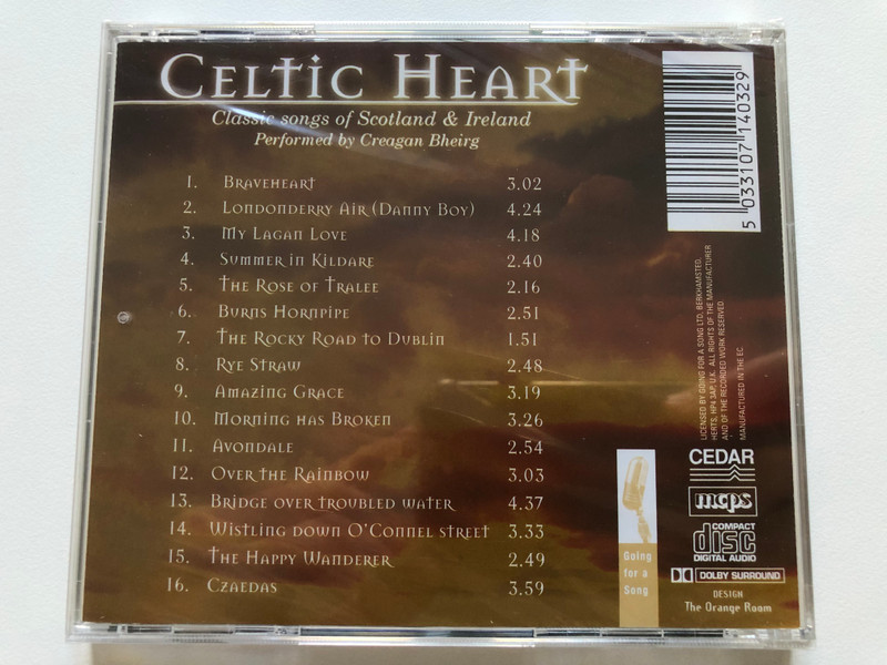 Celtic Heart - Classic Songs of Scotland & Ireland / Braveheart, Amazing Grace, Burns Hornpipe & More / Performed by Creagan Bheirg / Going For A Song Audio CD / GFS403