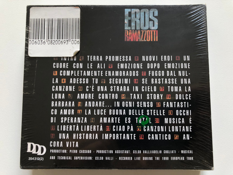 Eros In Concert - Including Two New Songs ''Ancora Vita'' and ''Seguimi'' / DDD 2x Audio CD 1991 / 354 312(2)