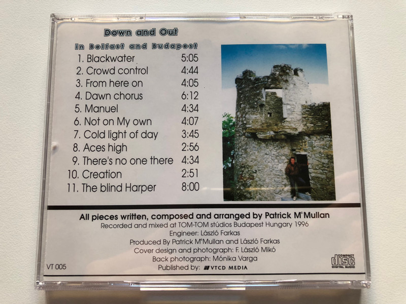 Down And Out In Belfast And Budapest - Patrick McMullan / VTCD Media Audio CD 1997 / VT 005