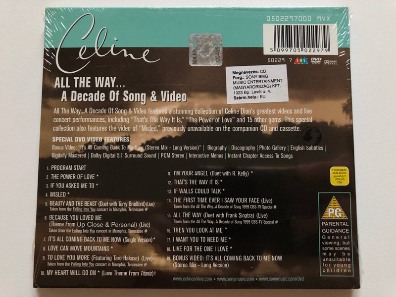 Celine Dion – All The Way... A Decade Of Song & Video / SMV Enterprises DVD Video CD / 50229 7