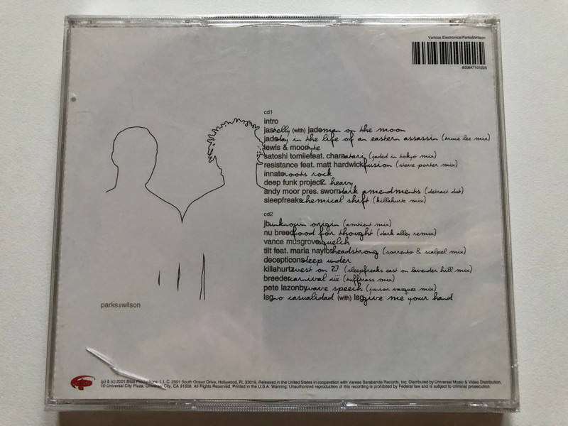 Parks & Wilson – Painting On Silence / 2x CD featuring tilt feat. maria nayler, breeder, satoshi tomiie, innate, sleepfreaks, steve porter, pete lazonby, junior vasquez and lsg / Bliss Productions 2x Audio CD 2001 / 008 471 012-2