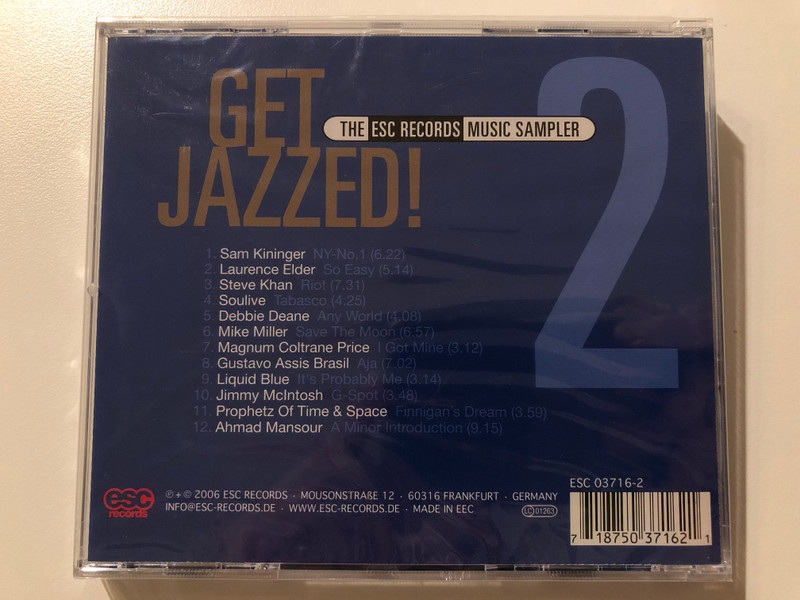 Get Jazzed!2 - The ESC Records Music Sampler / Gustavo Assis Brasil, Liquid Blue, Jimmy McIntosh, Prophetz Of Time & Space, Magnum Coltrane Price, Ahmad Mansour, Sam Kininger, Laurence Elder / ESC Records Audio CD 2006 / ESC 03716-2