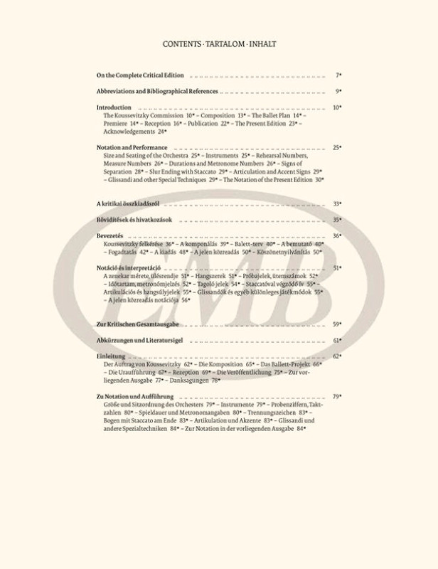 Bartók Béla: Concerto for Orchestra / Móricz Klára / G. Henle Verlag - Editio Musica Budapest / 2017