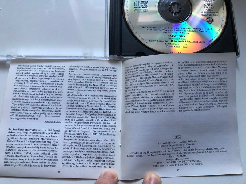John Cage - Works For Percussion Vol.2 (1941 - 1950) - Legacies 3, Amadinda Percussion Group, Katalin Károlyi, Zoltán Kocsis / Hungaroton Classic Audio CD 2000 Stereo / HCD 31845