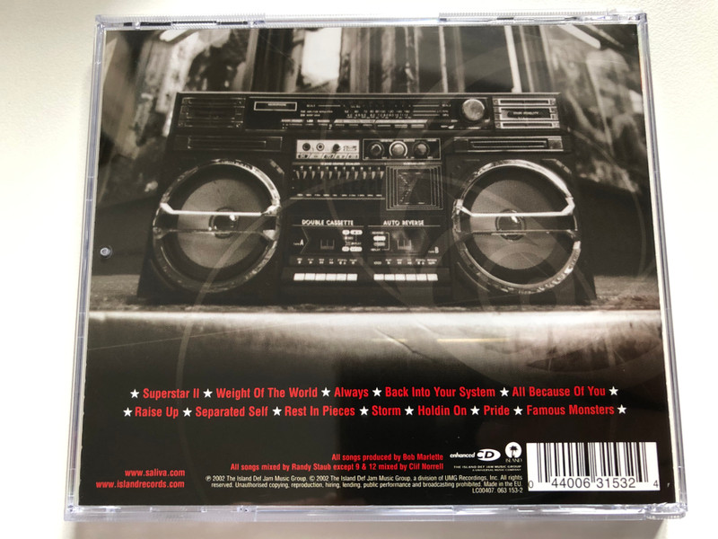 Saliva – Back Into Your System / Island Records Audio CD 2002 / 063 153-2