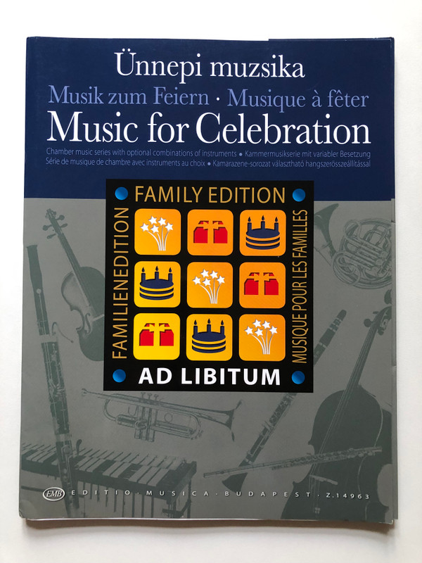 Music for Celebration, Chamber music series with optional combinations of instruments, score and parts / Soós András Guitar part by Mosóczi Miklós / Editio Musica Budapest Zeneműkiadó / 2016 (9790080149638)