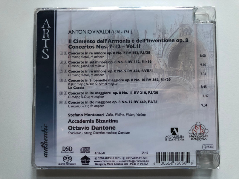 Vivaldi - Il Cimento Dell'Armonia E Dell'Inventione Op. 8 Nos. 7-12 / Stefano Montanari, Paolo Grazzi, Accademia Bizantina, Ottavio Dantone / Authentic / Arts Audio CD 2007 / 47565-8