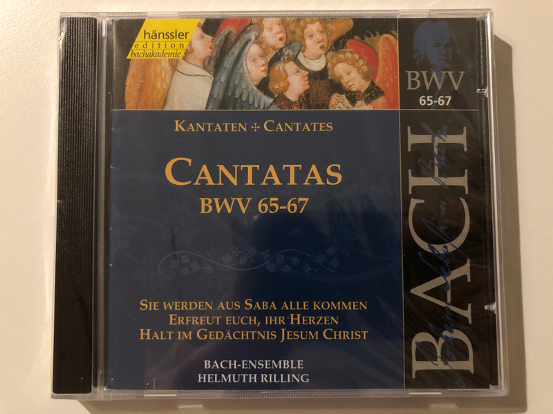 Johann Sebastian Bach - Cantatas BWV 65-67 / Sie werden aus Saba alle kommen; Erfreut euch, ihr Herzen; Halt im Gedächtnis Jesum Christ / Bach-Ensemble, Helmuth Rilling / Hänssler Classic Audio CD 1999 / CD 92.021