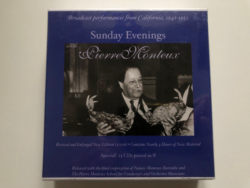 Sunday Evenings With Pierre Monteux: Broadcast Performances From California, 1941-1952 / Revised and Englarged New Edition (2006), Contains Nearly 4 Hours of New Material / Music & Arts 13x Audio CD 2006, Box Set / CD-1192