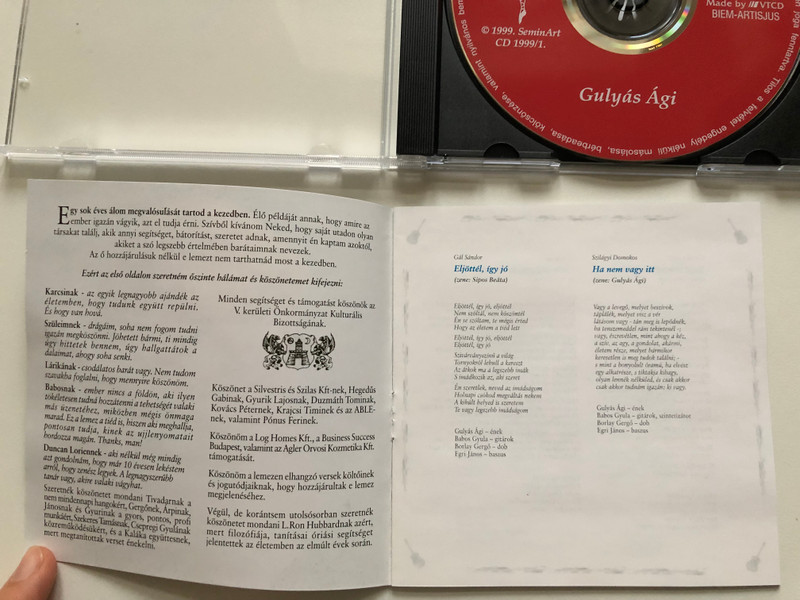 Gulyás Ági – El Kell Mondanom...  SeminArt CD Audio 1999 ( IFPI 3407