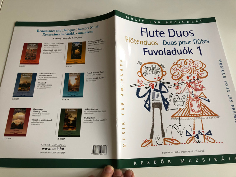 Flute Duos for Beginners 1  Edited by Csupor László  Editio Musica Budapest Zeneműkiadó  1978  Fuvoladuók kezdők számára 1  Közreadta Csupor László (9790080084984)