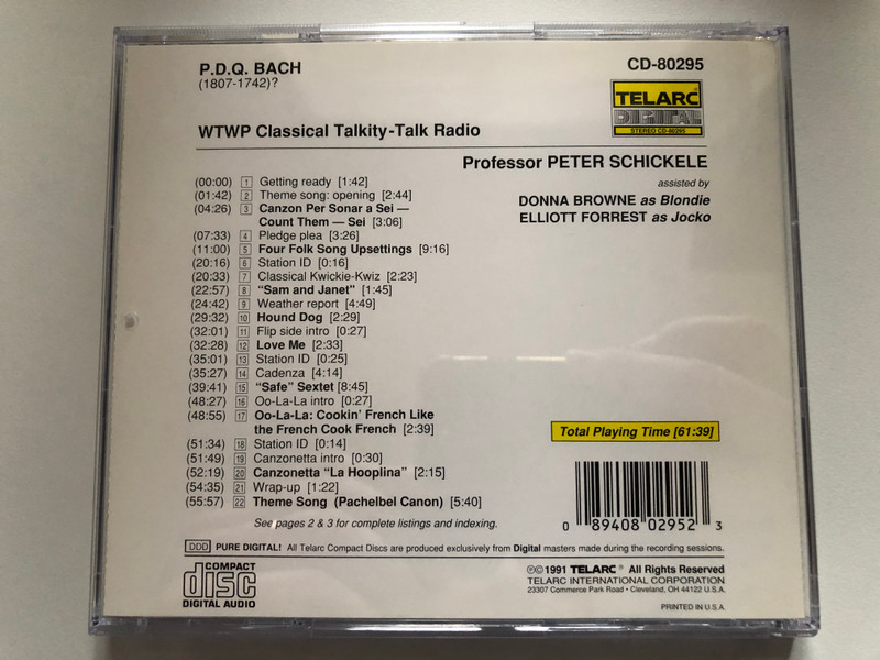 P.D.Q. Bach – WTWP Classical Talkity-Talk Radio / Telarc Audio CD 1991 / CD-80295