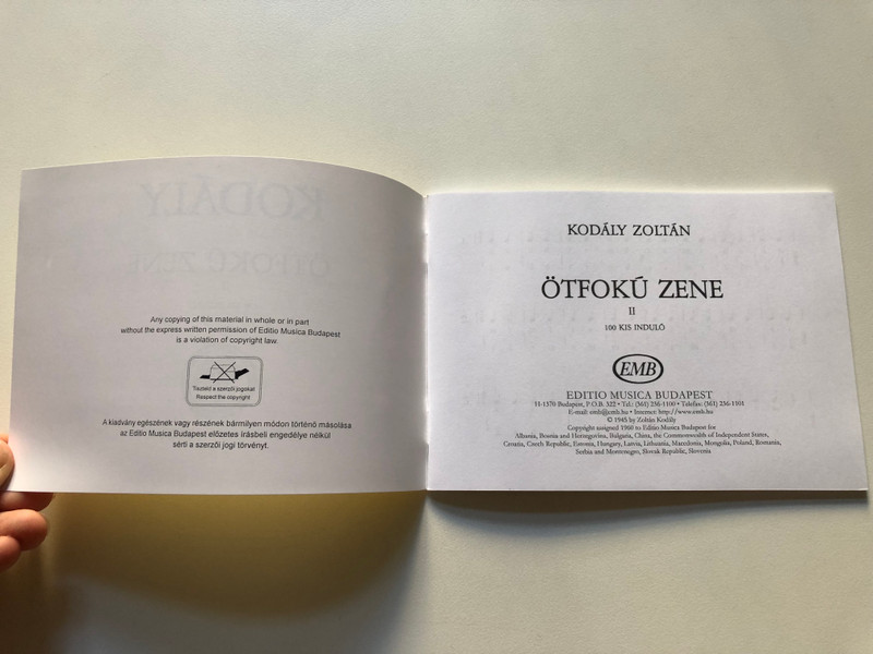Kodály Zoltán: Pentatonic Music 2 / 100 kis induló / Editio Musica Budapest Zeneműkiadó / 1958 / Kodály Zoltán: Ötfokú zene 2 / 100 kis induló / Paperback (9790080028100)