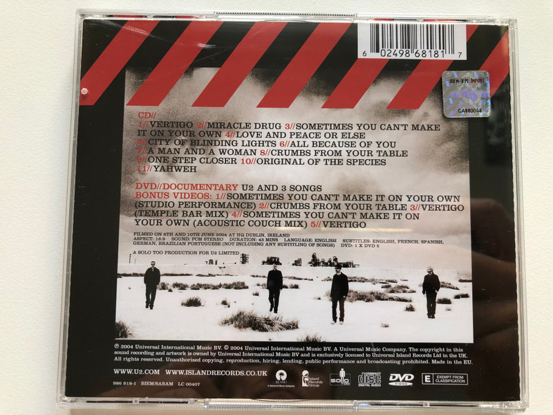 U2 – How To Dismantle An Atomic Bomb / Double album CD/DVD: CD: 11 new songs featuring the hit single Vertigo; DVD: A documentary & 5 video performances from U5 HQ / Island Records Audio CD + DVD Video 2004 / 986 818-1