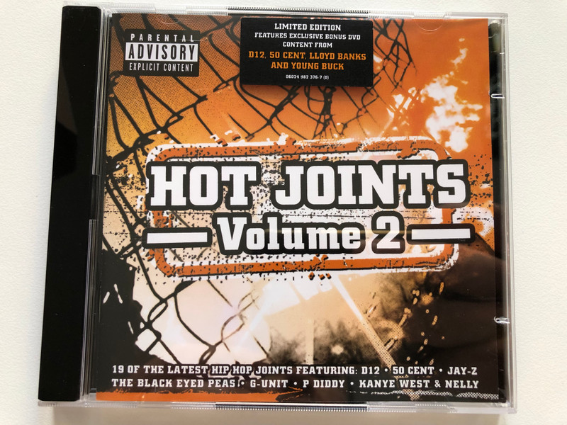 Hot Joints - Volume 2 / 19 of the latest hip hop joints featuring: D12, 50 Cent, Jay-Z, The Black Eyed Peas, G-Unit, P Diddy, Kanye West & Nelly / Limited Edition / Universal Audio CD + DVD 2004 / 982 376-7