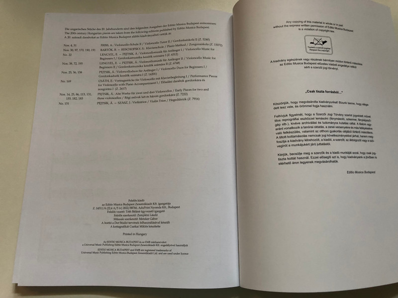 Pejtsik Árpád: Violoncello-Method 2 (Continuation of the Violoncello ABC) / Editio Musica Budapest Zeneműkiadó / 2002 / Pejtsik Árpád: Gordonkaiskola 2 (A Gordonka-ABC folytatása) (9790080143117) 