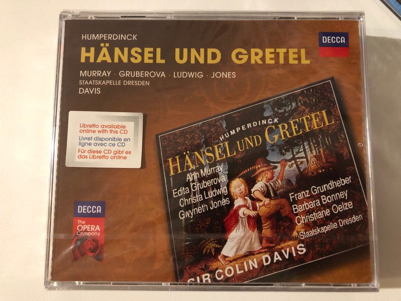 Humperdinck - Hänsel Und Gretel / Murray, Gruberova, Ludwig, Jones, Staatskapelle Dresden, Davis / Libretto available online with this CD / The Opera Company / Decca 2x Audio CD 2011 / 478 3047