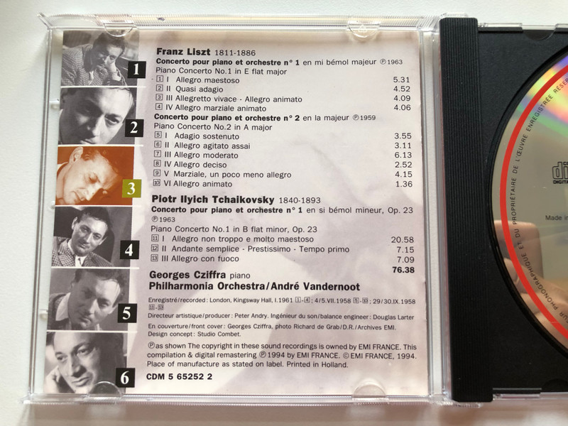 Cziffra Edition 3 - Liszt, Tchaikovsky / EMI Classics Audio CD 1994 Stereo / 724356525221