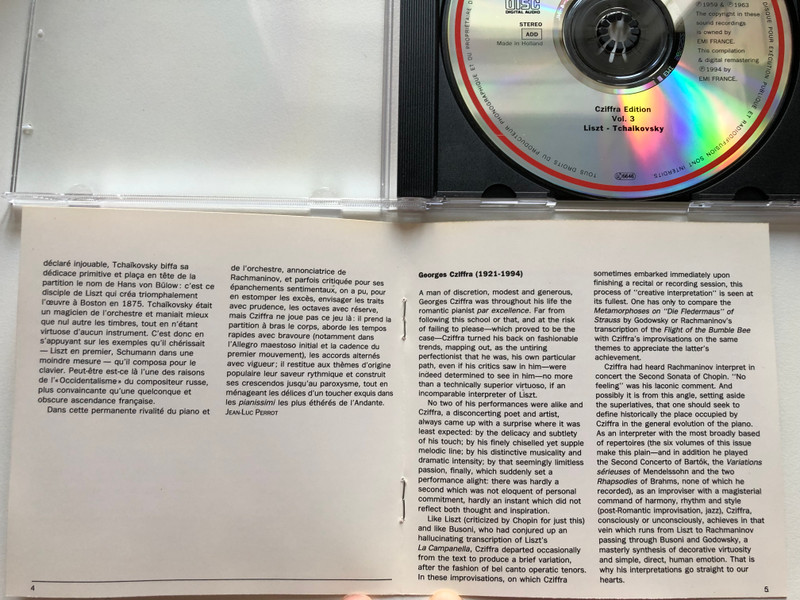 Cziffra Edition 3 - Liszt, Tchaikovsky / EMI Classics Audio CD 1994 Stereo / 724356525221