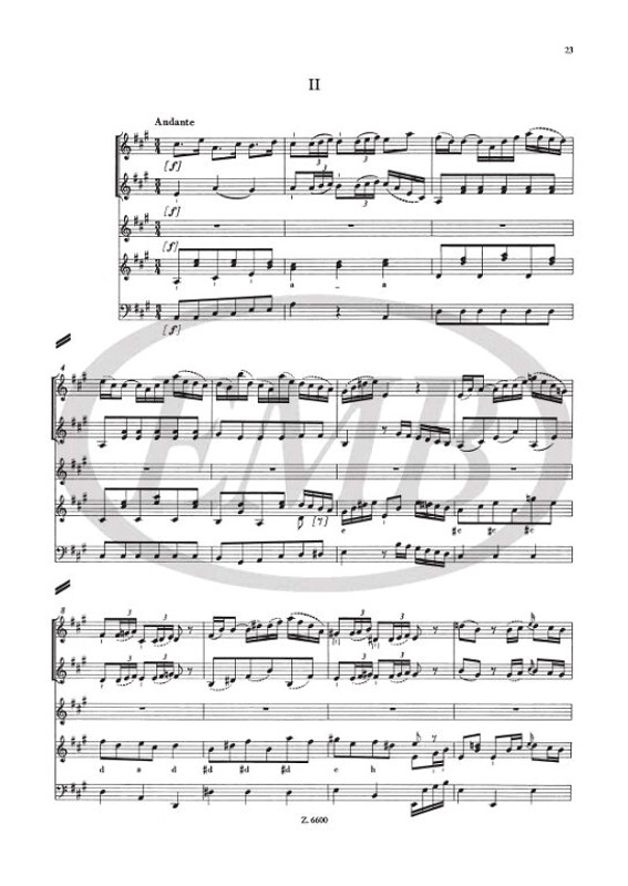 Albrechtsberger, Johann Georg: Concertino in D (1769) MR 21 per trombula (flauto), mandora (chitarra) ed archi score / Edited by Somfai László, Kecskeméti István / Editio Musica Budapest Zeneműkiadó / 1974 / Albrechtsberger, Johann Georg: Concertino in D (1769) MR 21 per trombula (flauto), mandora (chitarra) ed archi partitúra / Szerkesztette Somfai László, Kecskeméti István