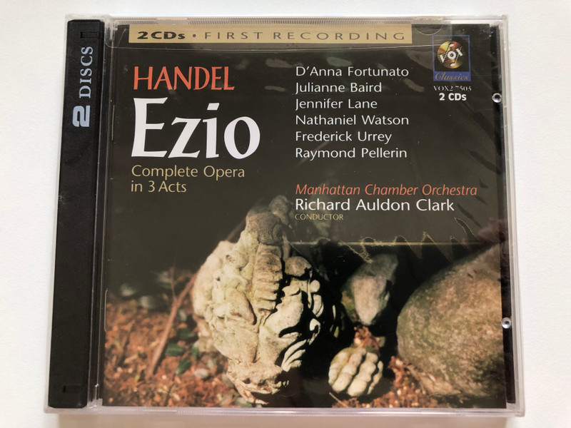 Handel - Ezio (Complete Opera In 3 Acts / D'Anna Fortunato, Julianne Baird, Jennifer Lane, Nathaniel Watson, Frederick Urrey, Raymond Pellerin, Manhattan Chamber Orchestra, Richard Auldon Clark / Vox Classics 2x Audio CD 1995 / VOX2 7503