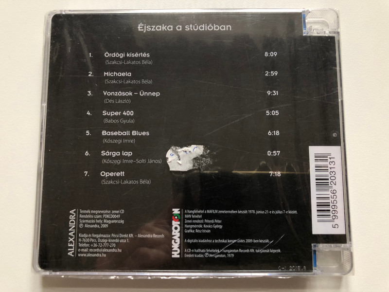 Éjszaka A Stúdióban - Session At Night / Könnyűzenei Archívum / Alexandra Records Audio CD 2009 / PDKCD0049