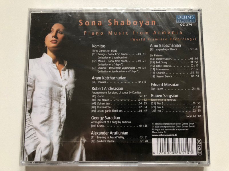 Sona Shaboyan – Piano Music From Armenia (World Premiere Recordings) / Oehms Classics Audio CD 2005 / OC 374