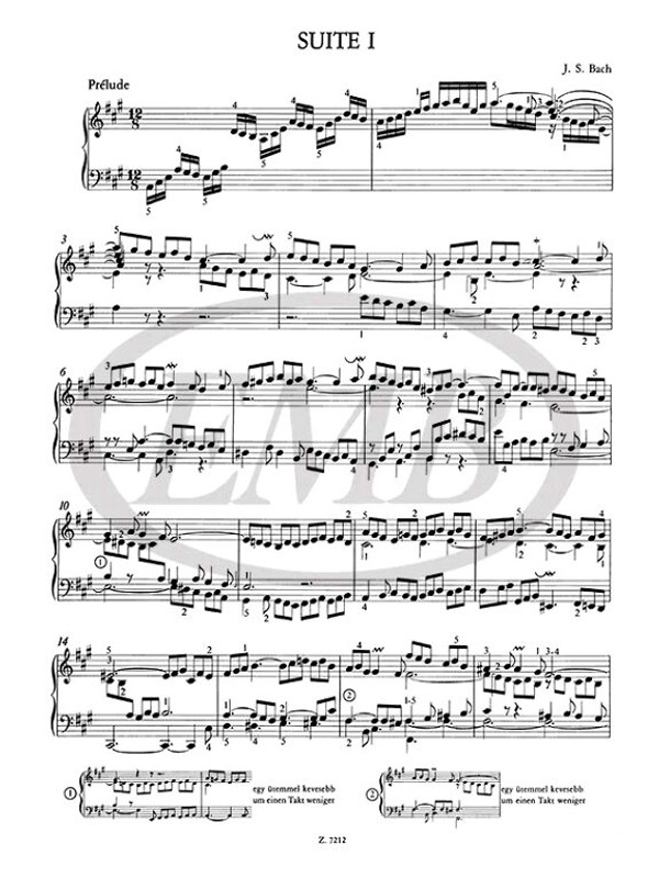 Bach, Johann Sebastian: English Suites BWV 806-811 / Edited by Zászkaliczky Tamás / Fingering by Pertis Zsuzsa / Editio Musica Budapest Zeneműkiadó / 1977 Bach, Johann Sebastian: English Suites BWV 806-811 / Edited by Zászkaliczky Tamás / Fingering by Pertis Zsuzsa / Editio Musica Budapest Zeneműkiadó / 1977