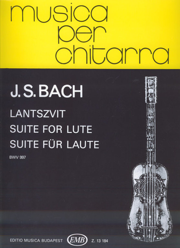 Bach, Johann Sebastian: Suite for Lute, BWV 997 / Revised and edited by Tokos Zoltán / Editio Musica Budapest Zeneműkiadó / 1986 / Bach, Johann Sebastian: Lantszvit, BWV 997 / Átdolgozta és közreadja Tokos Zoltán
